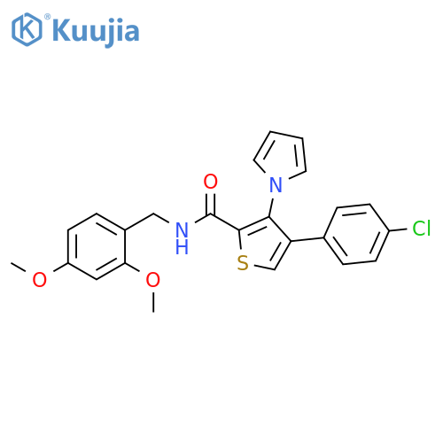 4-(4-chlorophenyl)-N-[(2,4-dimethoxyphenyl)methyl]-3-(1H-pyrrol-1-yl)thiophene-2-carboxamide structure