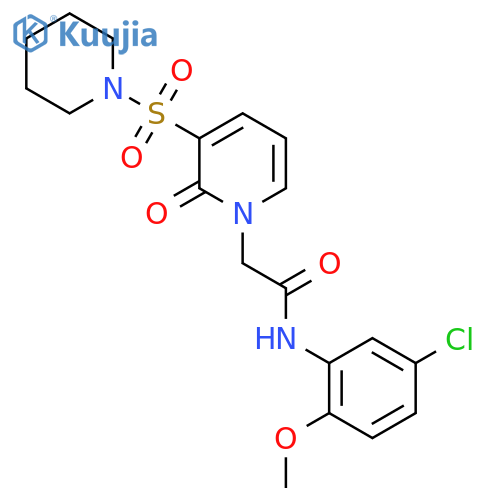 N-(5-chloro-2-methoxyphenyl)-2-2-oxo-3-(piperidine-1-sulfonyl)-1,2-dihydropyridin-1-ylacetamide structure