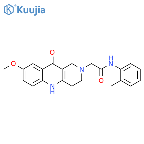 2-{8-methoxy-10-oxo-1H,2H,3H,4H,5H,10H-benzo[b]1,6-naphthyridin-2-yl}-N-(2-methylphenyl)acetamide structure