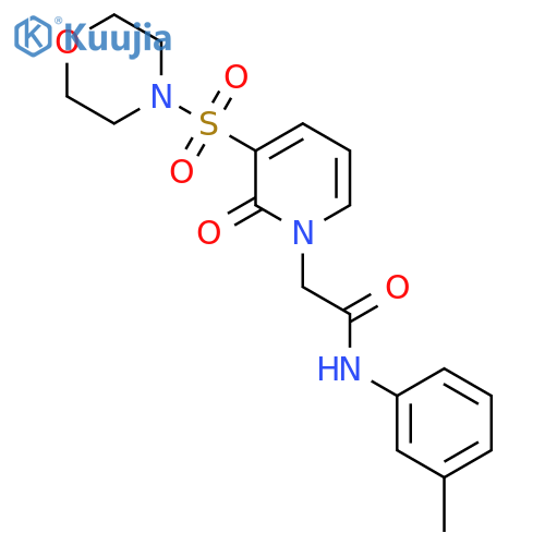 N-(3-methylphenyl)-2-3-(morpholine-4-sulfonyl)-2-oxo-1,2-dihydropyridin-1-ylacetamide structure