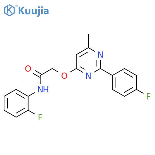 N-(2-fluorophenyl)-2-{[2-(4-fluorophenyl)-6-methylpyrimidin-4-yl]oxy}acetamide structure