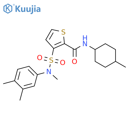 3-[(3,4-dimethylphenyl)(methyl)sulfamoyl]-N-(4-methylcyclohexyl)thiophene-2-carboxamide structure