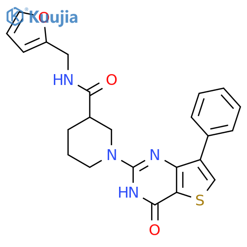 N-(furan-2-yl)methyl-1-{4-oxo-7-phenyl-3H,4H-thieno3,2-dpyrimidin-2-yl}piperidine-3-carboxamide structure