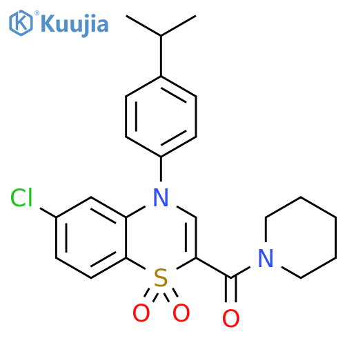 6-chloro-2-(piperidine-1-carbonyl)-4-[4-(propan-2-yl)phenyl]-4H-1lambda6,4-benzothiazine-1,1-dione structure