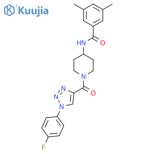 N-{1-1-(4-fluorophenyl)-1H-1,2,3-triazole-4-carbonylpiperidin-4-yl}-3,5-dimethylbenzamide structure