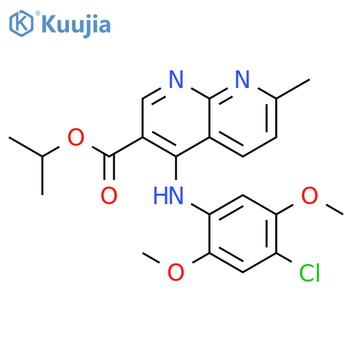 propan-2-yl 4-[(4-chloro-2,5-dimethoxyphenyl)amino]-7-methyl-1,8-naphthyridine-3-carboxylate structure