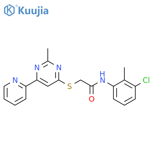 N-(3-chloro-2-methylphenyl)-2-{[2-methyl-6-(pyridin-2-yl)pyrimidin-4-yl]sulfanyl}acetamide structure