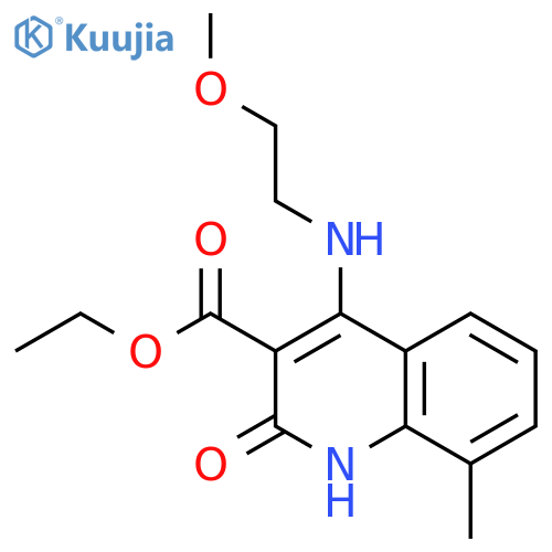 ethyl 4-[(2-methoxyethyl)amino]-8-methyl-2-oxo-1,2-dihydroquinoline-3-carboxylate structure