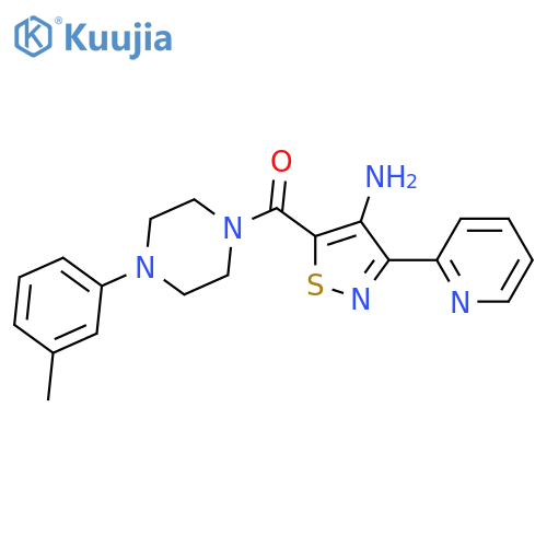 5-[4-(3-methylphenyl)piperazine-1-carbonyl]-3-(pyridin-2-yl)-1,2-thiazol-4-amine structure