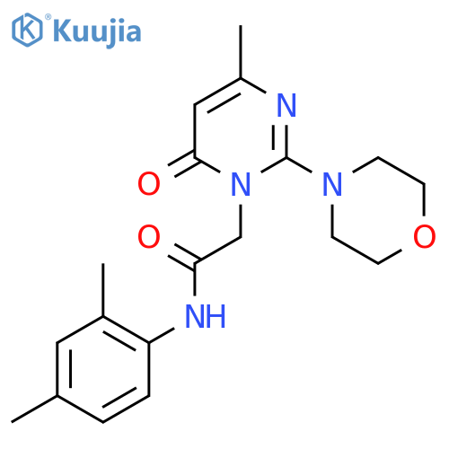 N-(2,4-dimethylphenyl)-2-4-methyl-2-(morpholin-4-yl)-6-oxo-1,6-dihydropyrimidin-1-ylacetamide structure