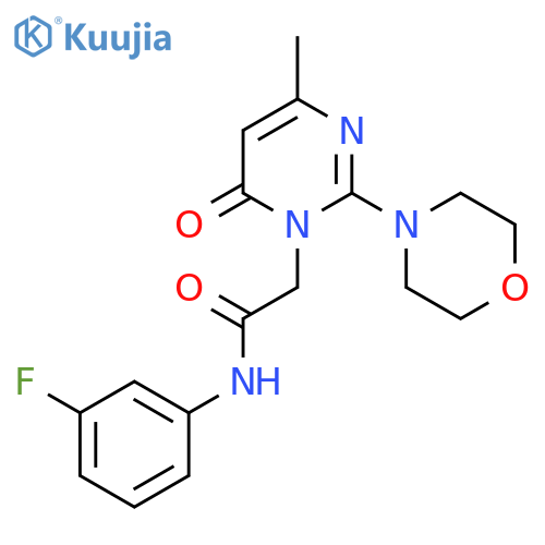 N-(3-fluorophenyl)-2-4-methyl-2-(morpholin-4-yl)-6-oxo-1,6-dihydropyrimidin-1-ylacetamide structure