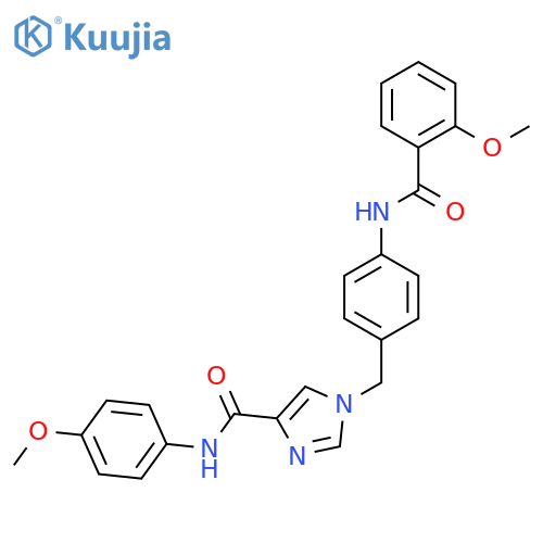 1-{4-(2-methoxybenzamido)phenylmethyl}-N-(4-methoxyphenyl)-1H-imidazole-4-carboxamide structure