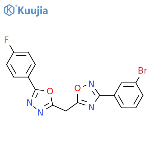 3-(3-bromophenyl)-5-{5-(4-fluorophenyl)-1,3,4-oxadiazol-2-ylmethyl}-1,2,4-oxadiazole structure