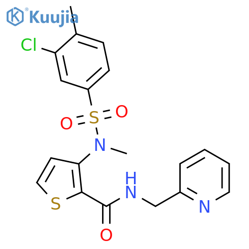 3-(N-methyl3-chloro-4-methylbenzenesulfonamido)-N-[(pyridin-2-yl)methyl]thiophene-2-carboxamide structure