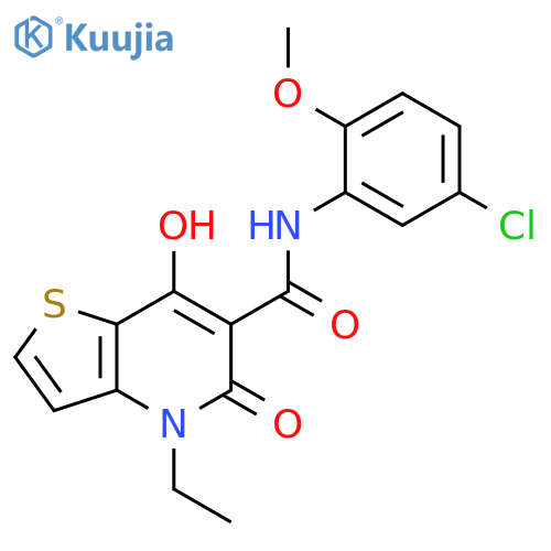 N-(5-chloro-2-methoxyphenyl)-4-ethyl-7-hydroxy-5-oxo-4H,5H-thieno3,2-bpyridine-6-carboxamide structure