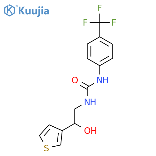 3-2-hydroxy-2-(thiophen-3-yl)ethyl-1-4-(trifluoromethyl)phenylurea structure