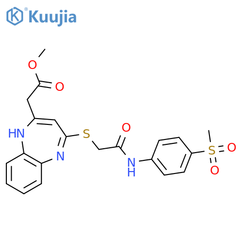 methyl 2-4-({(4-methanesulfonylphenyl)carbamoylmethyl}sulfanyl)-1H-1,5-benzodiazepin-2-ylacetate structure