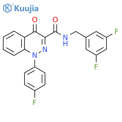 N-(3,5-difluorophenyl)methyl-1-(4-fluorophenyl)-4-oxo-1,4-dihydrocinnoline-3-carboxamide structure