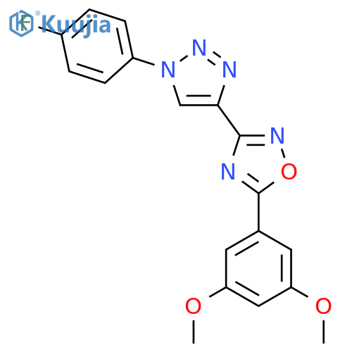 5-(3,5-dimethoxyphenyl)-3-1-(4-fluorophenyl)-1H-1,2,3-triazol-4-yl-1,2,4-oxadiazole structure
