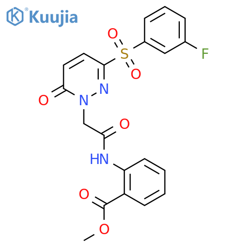 methyl 2-{2-3-(3-fluorobenzenesulfonyl)-6-oxo-1,6-dihydropyridazin-1-ylacetamido}benzoate structure