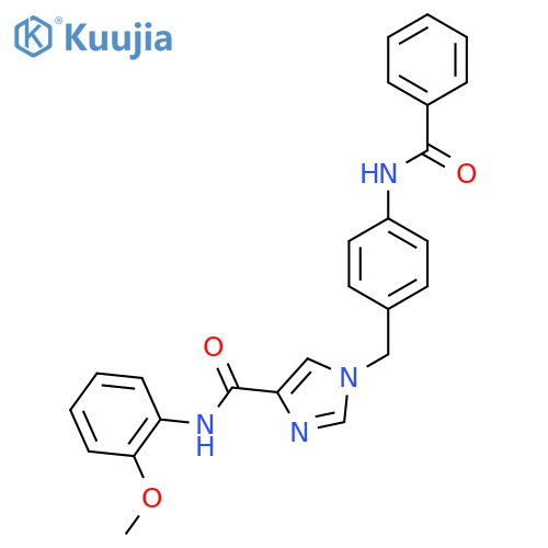 1-(4-benzamidophenyl)methyl-N-(2-methoxyphenyl)-1H-imidazole-4-carboxamide structure