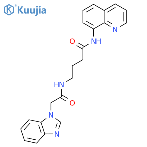 4-2-(1H-1,3-benzodiazol-1-yl)acetamido-N-(quinolin-8-yl)butanamide structure