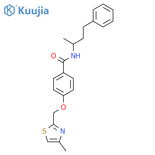 4-(4-methyl-1,3-thiazol-2-yl)methoxy-N-(4-phenylbutan-2-yl)benzamide structure