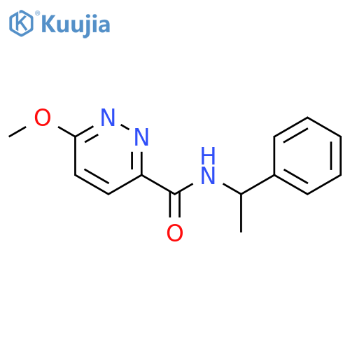 6-methoxy-N-(1-phenylethyl)pyridazine-3-carboxamide structure