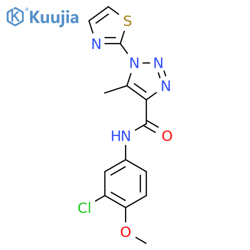 N-(3-chloro-4-methoxyphenyl)-5-methyl-1-(1,3-thiazol-2-yl)-1H-1,2,3-triazole-4-carboxamide structure