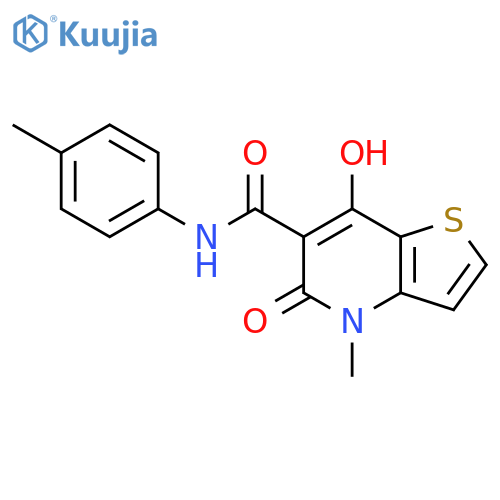 7-hydroxy-4-methyl-N-(4-methylphenyl)-5-oxo-4H,5H-thieno3,2-bpyridine-6-carboxamide structure