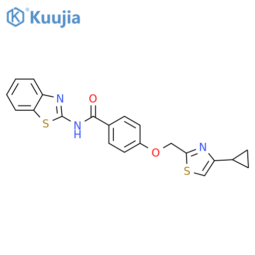 N-(1,3-benzothiazol-2-yl)-4-(4-cyclopropyl-1,3-thiazol-2-yl)methoxybenzamide structure