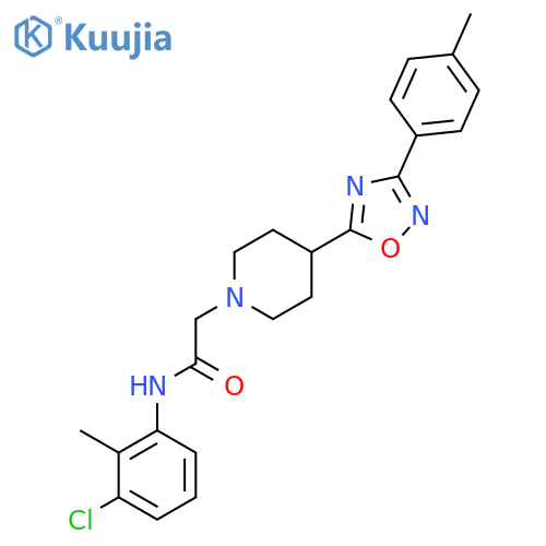 N-(3-chloro-2-methylphenyl)-2-{4-[3-(4-methylphenyl)-1,2,4-oxadiazol-5-yl]piperidin-1-yl}acetamide structure