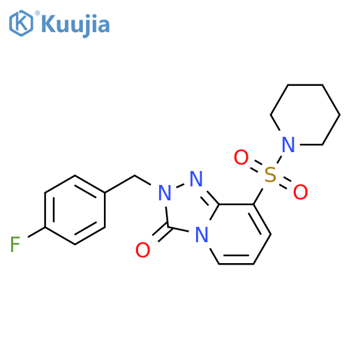 2-[(4-fluorophenyl)methyl]-8-(piperidine-1-sulfonyl)-2H,3H-[1,2,4]triazolo[4,3-a]pyridin-3-one structure