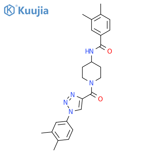 N-{1-[1-(3,4-dimethylphenyl)-1H-1,2,3-triazole-4-carbonyl]piperidin-4-yl}-3,4-dimethylbenzamide structure