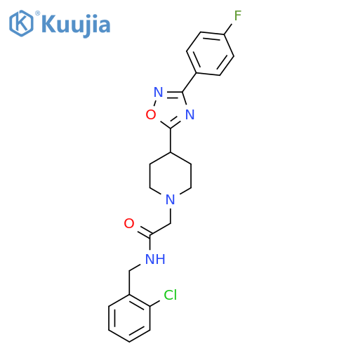 N-(2-chlorophenyl)methyl-2-{4-3-(4-fluorophenyl)-1,2,4-oxadiazol-5-ylpiperidin-1-yl}acetamide structure
