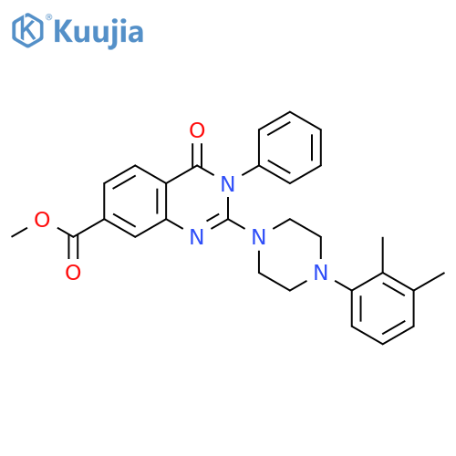 methyl 2-[4-(2,3-dimethylphenyl)piperazin-1-yl]-4-oxo-3-phenyl-3,4-dihydroquinazoline-7-carboxylate structure