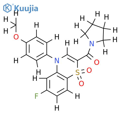 6-fluoro-4-(4-methoxyphenyl)-2-(pyrrolidine-1-carbonyl)-4H-1lambda6,4-benzothiazine-1,1-dione structure