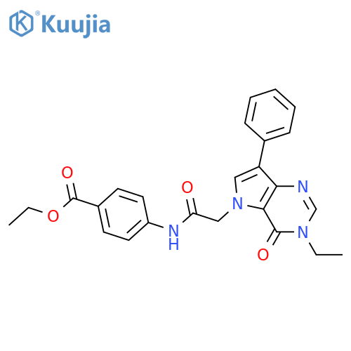 ethyl 4-(2-{3-ethyl-4-oxo-7-phenyl-3H,4H,5H-pyrrolo[3,2-d]pyrimidin-5-yl}acetamido)benzoate structure