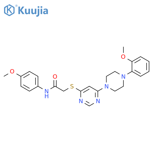 N-(4-methoxyphenyl)-2-({6-[4-(2-methoxyphenyl)piperazin-1-yl]pyrimidin-4-yl}sulfanyl)acetamide structure