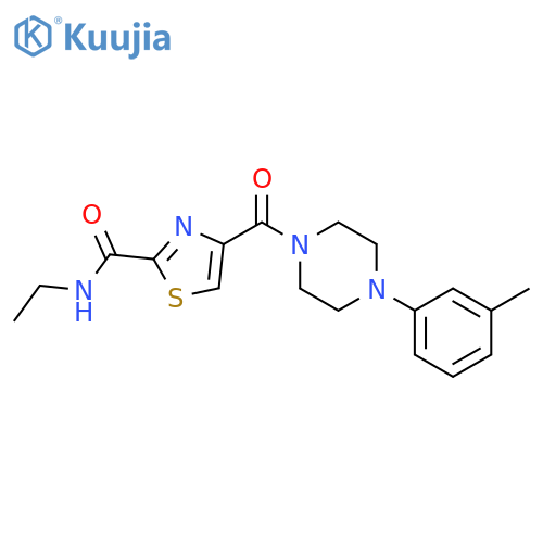 N-ethyl-4-[4-(3-methylphenyl)piperazine-1-carbonyl]-1,3-thiazole-2-carboxamide structure