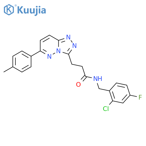 N-(2-chloro-4-fluorobenzyl)-3-(6-(p-tolyl)-[1,2,4]triazolo[4,3-b]pyridazin-3-yl)propanamide structure