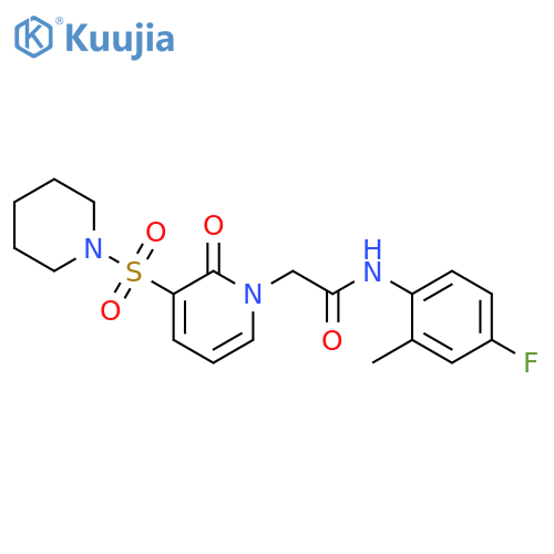 N-(4-fluoro-2-methylphenyl)-2-2-oxo-3-(piperidine-1-sulfonyl)-1,2-dihydropyridin-1-ylacetamide structure