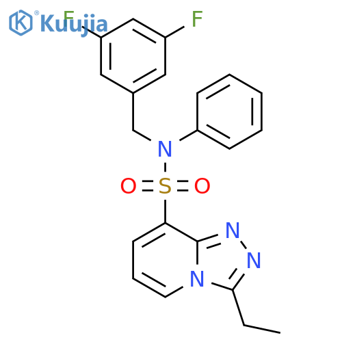 N-(3,5-difluorophenyl)methyl-3-ethyl-N-phenyl-1,2,4triazolo4,3-apyridine-8-sulfonamide structure