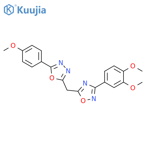 3-(3,4-dimethoxyphenyl)-5-{5-(4-methoxyphenyl)-1,3,4-oxadiazol-2-ylmethyl}-1,2,4-oxadiazole structure