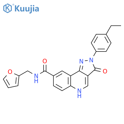 2-(4-ethylphenyl)-N-[(furan-2-yl)methyl]-3-oxo-2H,3H,5H-pyrazolo[4,3-c]quinoline-8-carboxamide structure