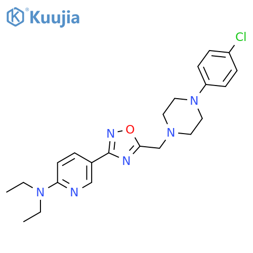 5-(5-{4-(4-chlorophenyl)piperazin-1-ylmethyl}-1,2,4-oxadiazol-3-yl)-N,N-diethylpyridin-2-amine structure