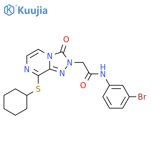N-(3-bromophenyl)-2-8-(cyclohexylsulfanyl)-3-oxo-2H,3H-1,2,4triazolo4,3-apyrazin-2-ylacetamide structure