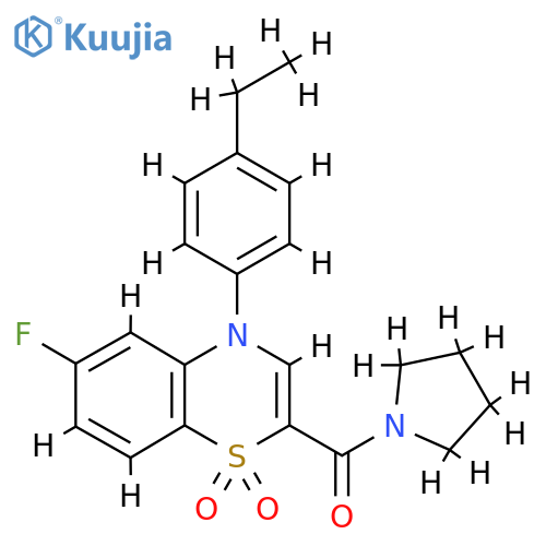 4-(4-ethylphenyl)-6-fluoro-2-(pyrrolidine-1-carbonyl)-4H-1lambda6,4-benzothiazine-1,1-dione structure