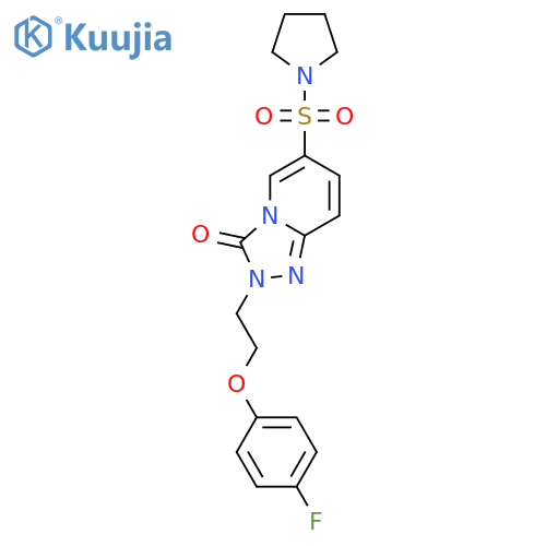 2-[2-(4-fluorophenoxy)ethyl]-6-(pyrrolidine-1-sulfonyl)-2H,3H-[1,2,4]triazolo[4,3-a]pyridin-3-one structure