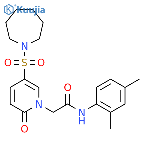 2-5-(azepane-1-sulfonyl)-2-oxo-1,2-dihydropyridin-1-yl-N-(2,4-dimethylphenyl)acetamide structure